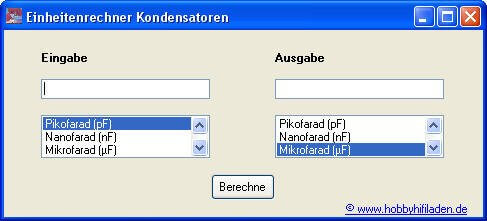 Einheitenrechner Kondensatoren